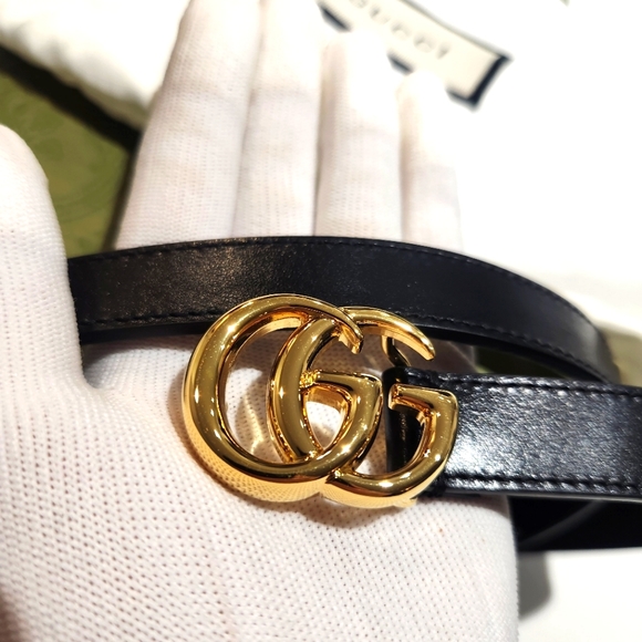 Gucci Leather Belt with Double G Buckle - Picture 1 of 11